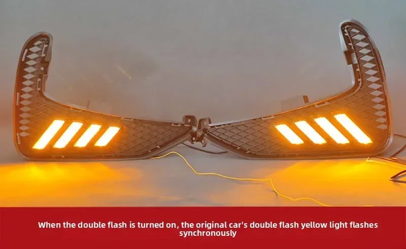 For MG MG3 2024 Car Led Daytime Running Lights Upgrade Front Fog Lights Modification Yellow Flowing Turn Signal Lamp Accessories detail image 14