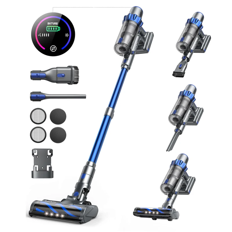 BUTURE 500W 48KPA Handheld Wireless Cordless Cleaner Vacuum Up to 55 Mins Runtime Anti-Winding Brush and 1.5L Large Dust Cup