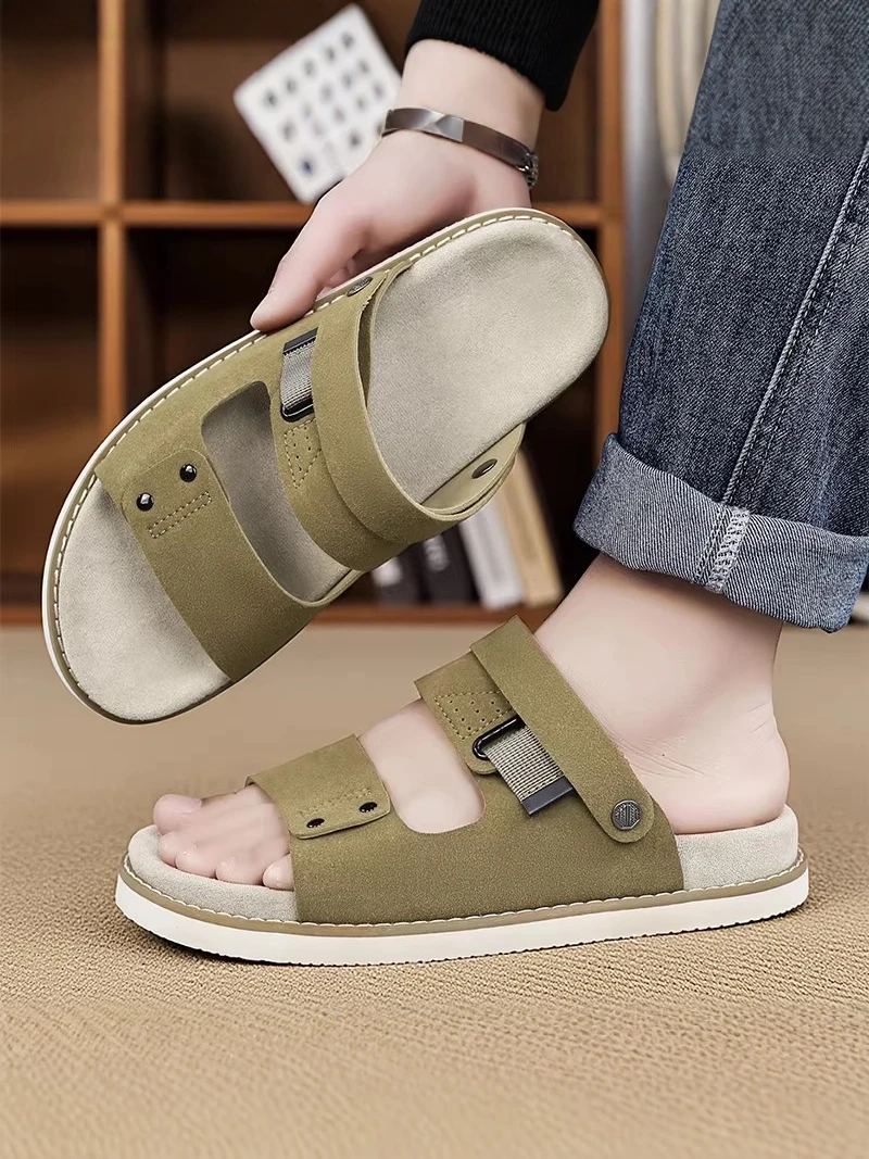 

Casual Men's Sandals Summer Anti-Slip Sports Driving Dual-Purpose Beach Slippers Thick Bottom Breathable EVA