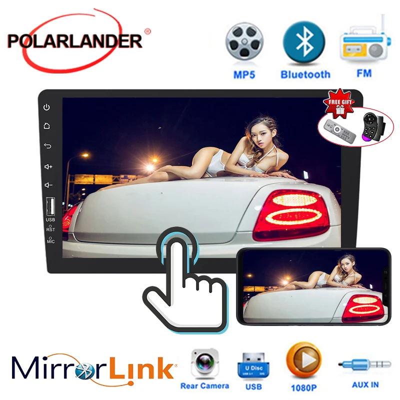 

2DIN 9" Car Multimedia Player - G-9002-MP5 Bluetooth FM Radio USB Charging Phone Mirror Link AUX Input Parking Assist