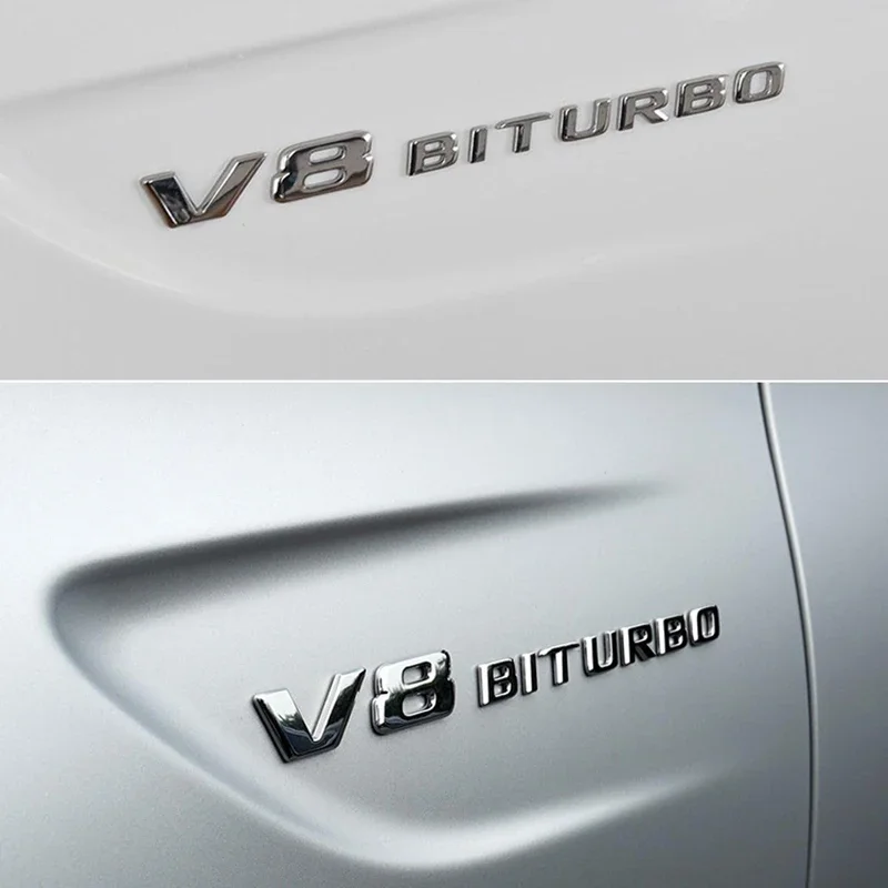 ABS Car Body Sticker Rear Tail Bumper Badge for Mercedes Benz V8 BITURBO Emblem W164 W176 W204 W203 W213 CLS GLA SLK G500 view 6