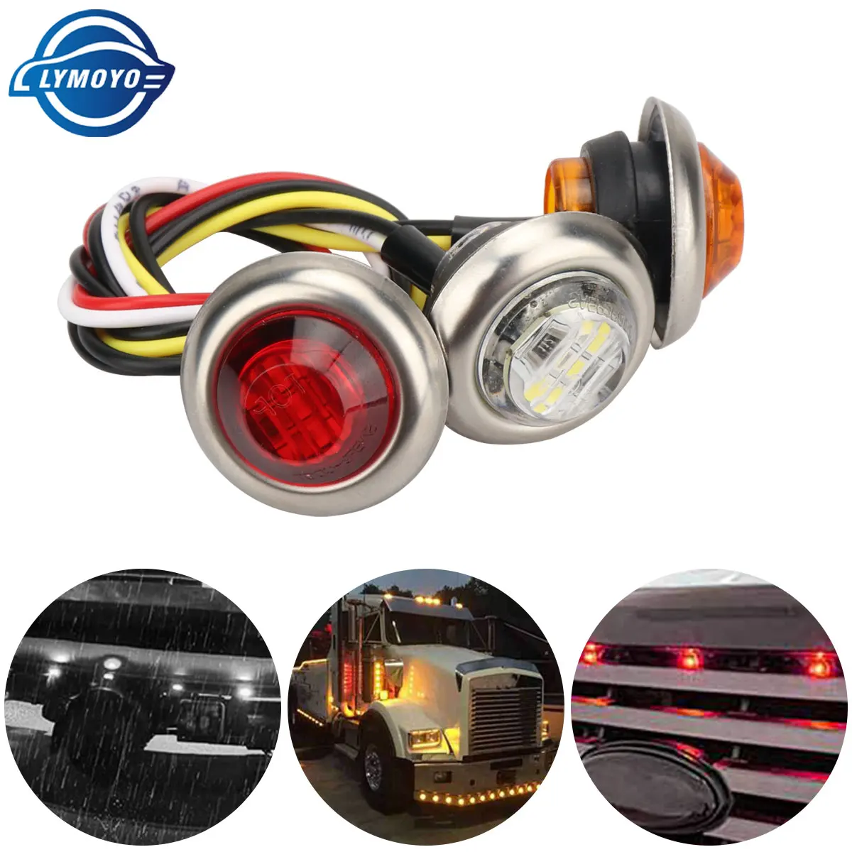 

2/4/6PCS 24V Mini Round Truck LED Side Lamp Marker Lights Clearance Lamp Universal For Trailer Boat Tractor Caravan ATV UTV RV