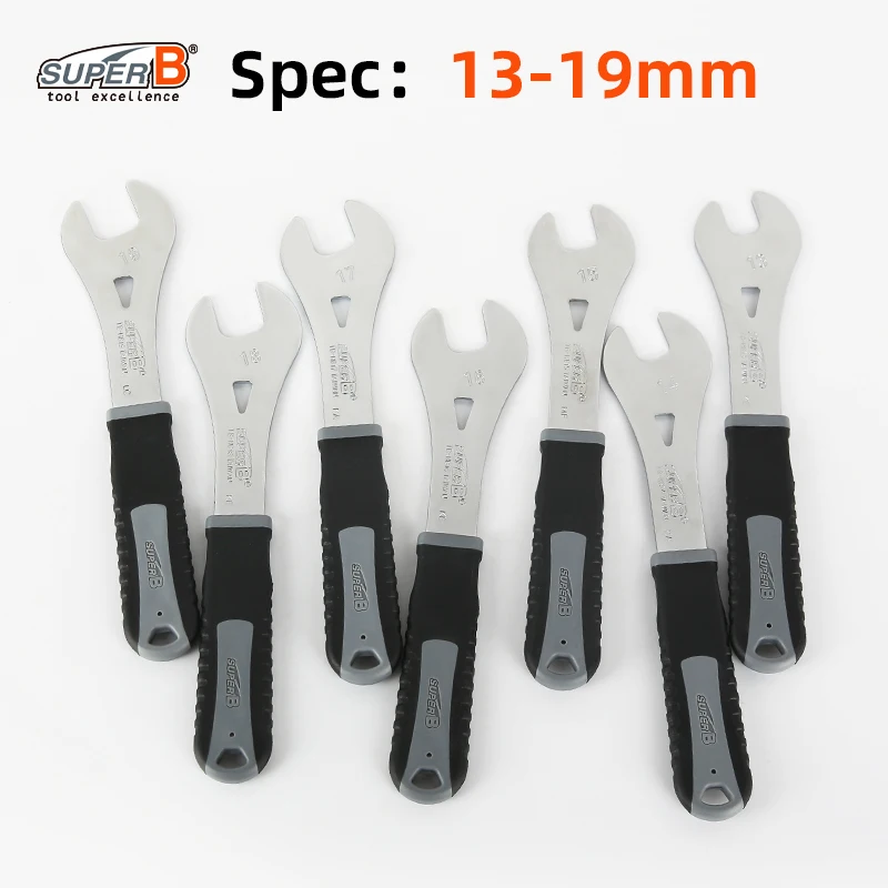 Super B Bicycle Repair Tool Professional Hub Cone Wrench Set Includes The Most Common Size of Hub From 13 to 19 mm Bike Hub Tool