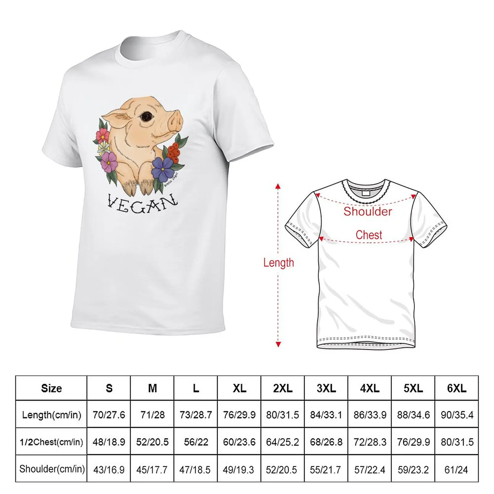 New Vegan Piggy! T-Shirt Tee shirt man clothes cute tops new edition t shirt men clothings