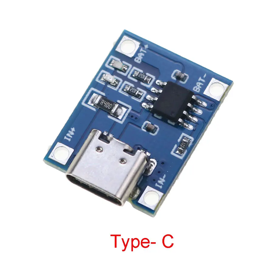 Зарядная плата TP4056, 1 шт., Micro USB Type-C, 5 В, 1A, 18650