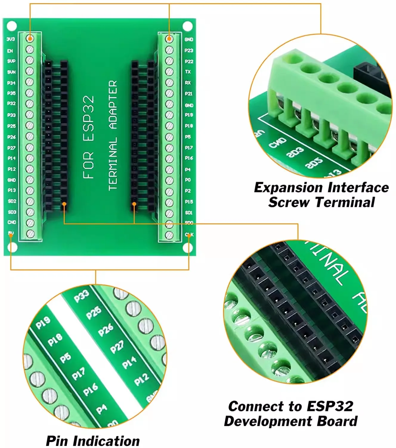 ESP32 Expansion Board 38Pin GPIO Breakout Board