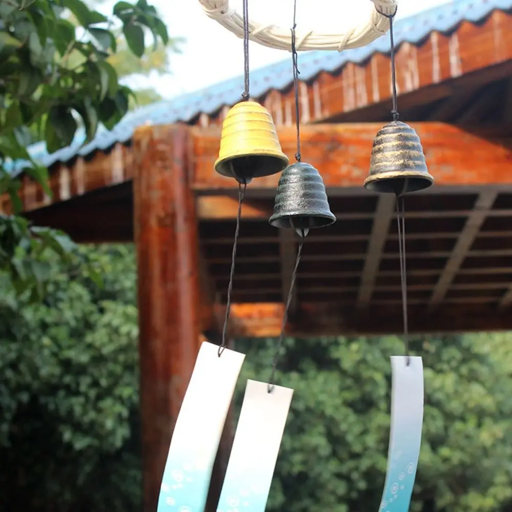 Hanging Wall Decor Cast Iron Wind Chimes Creative Simple Landscape Bell Vintage Blessing Bell Temple
