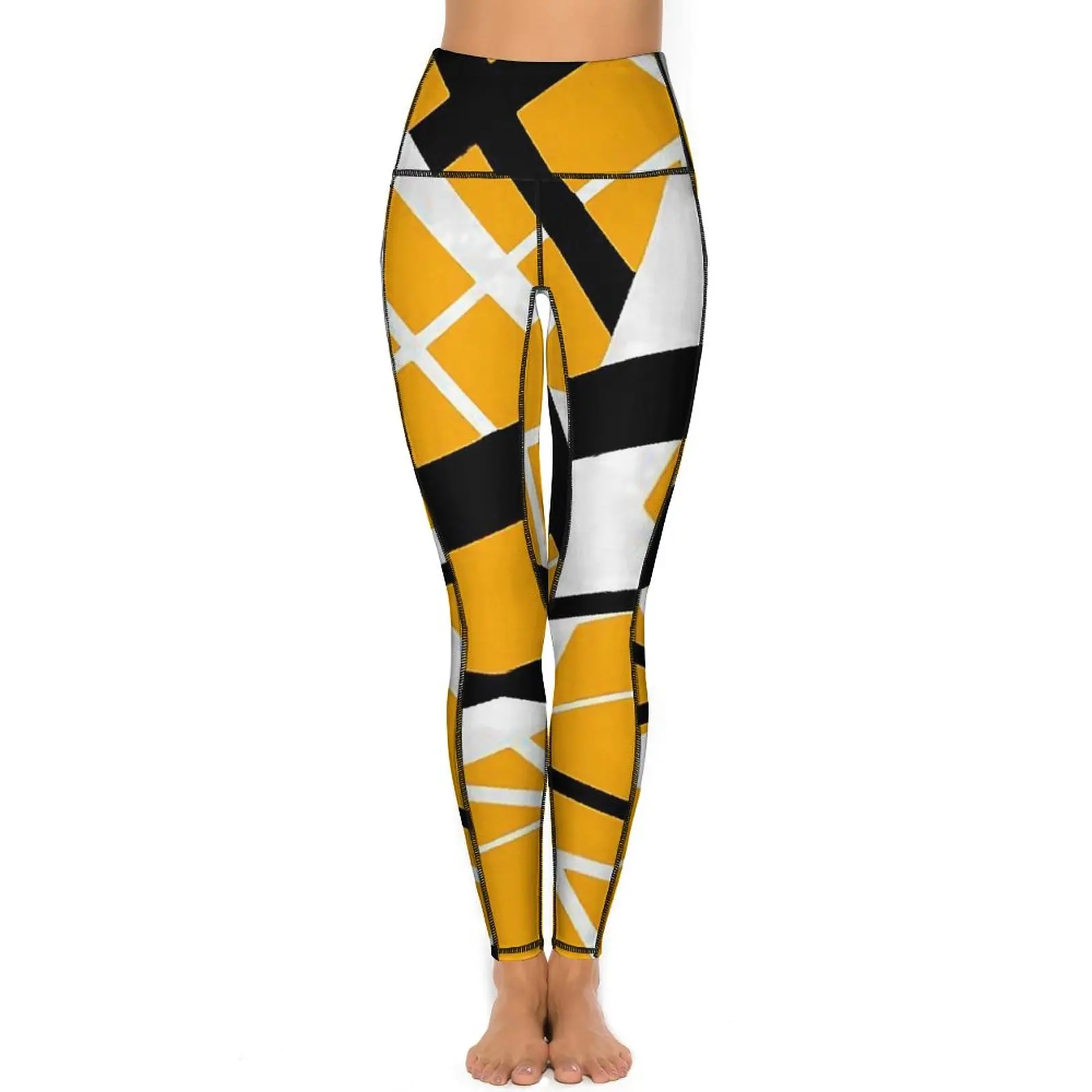 Van Halen Yoga Pants Sexy POPULAR IN YELLOW Custom Leggings Push Up Gym Leggins Women Retro Stretchy Sports Tights