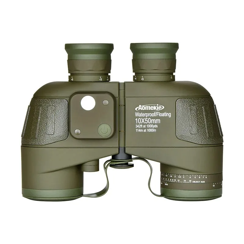 

10X50 HD Marine Binoculars, Rangefinder Compass Floating Waterproof, BAK4 FMC for Boating Hunting Outdoor
