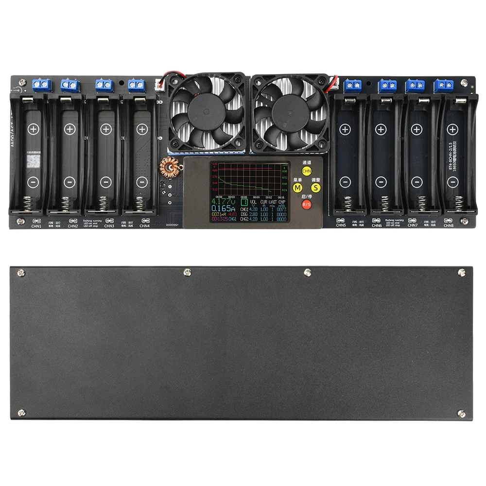 Neuer 8-Kanal-18650-Batteriekapazität, interner Temperaturtester, DC 12–19 V, automatisches Lade- und Entlademodul, Batterietester