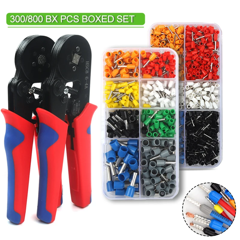 Square/hexagonal tubular Crimping Pliers Tool Mini Ferrule  HSC8 6-4A 6-6A VE Crimping Terminal Household Electrical Kit