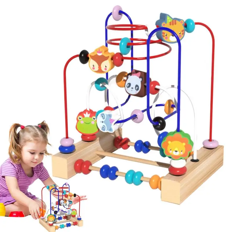 Bead Roller Coaster Maze Sorting Color Tracks Puzzle Colorful Roller Coaster Activity Game For Toddler Boys Girls Kids