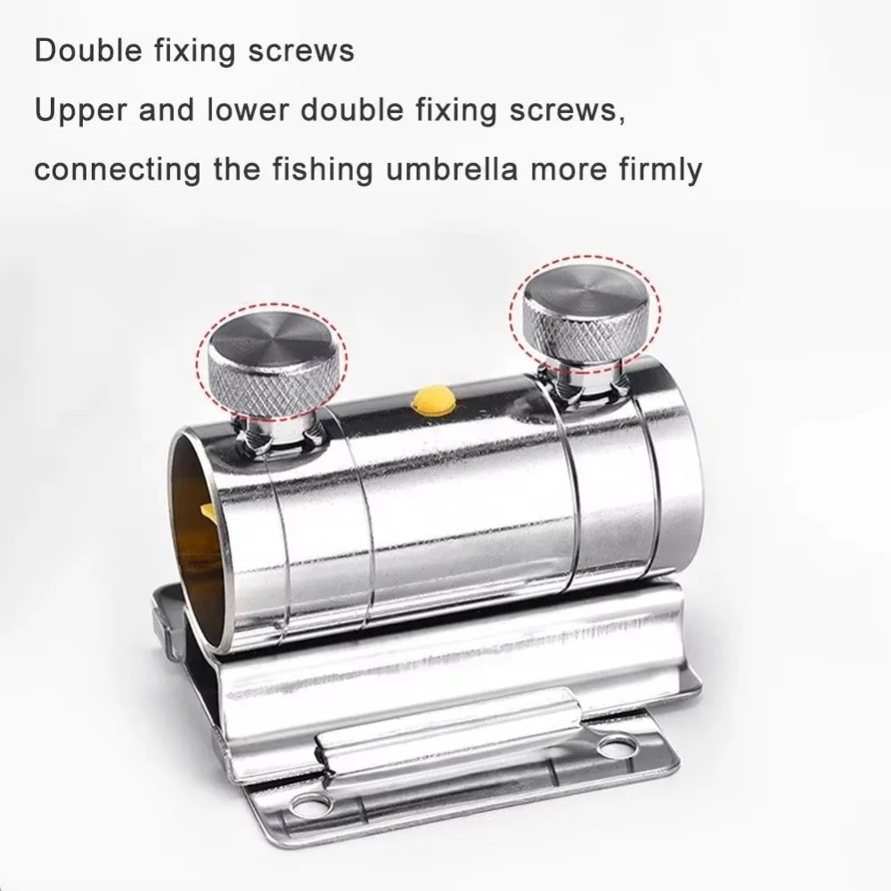 Stainless Steel Umbrella Holder Bracket With 6 Screws Adjustable Design Fishing Umbrella Stand Detachable Structure Silver Color
