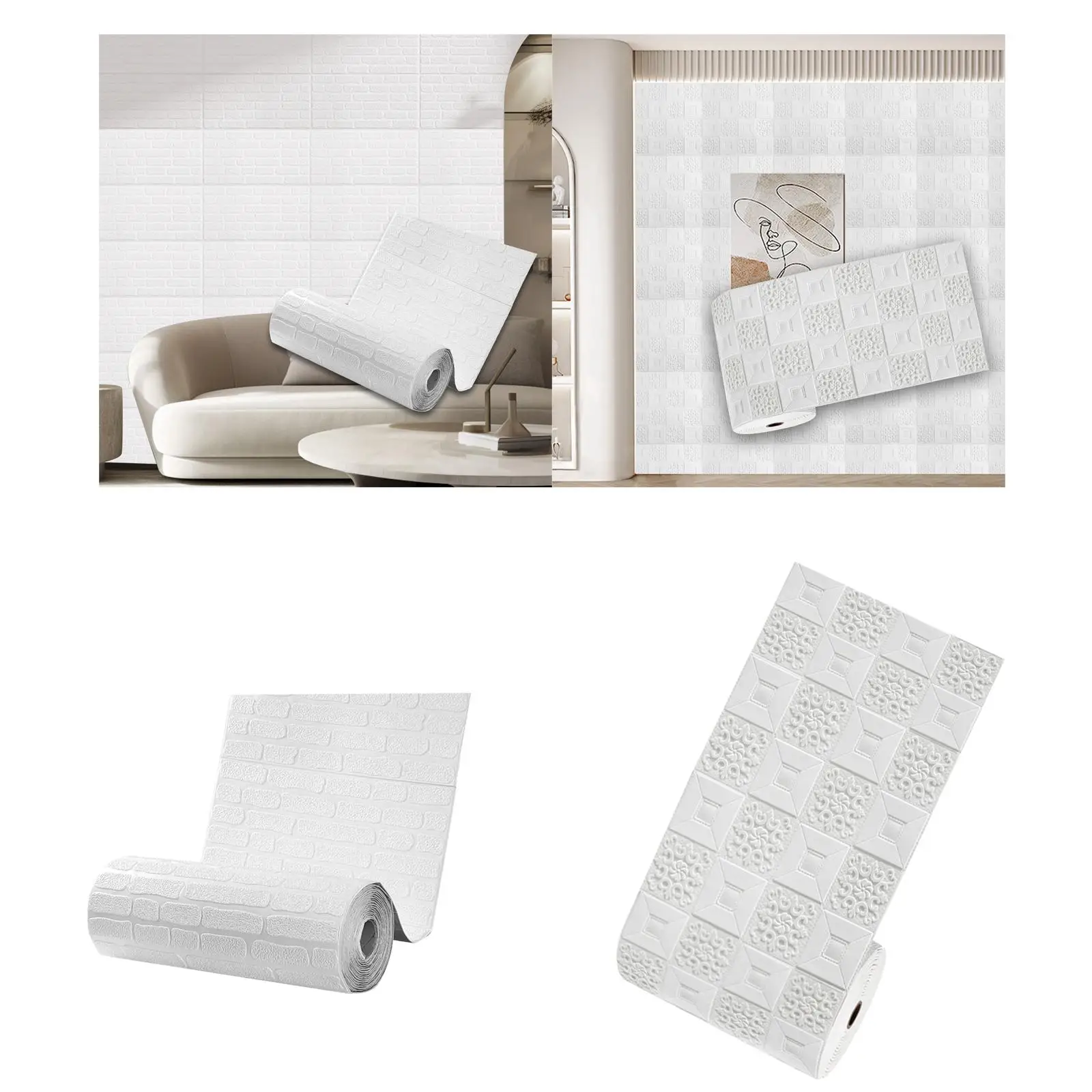 

3D Brick Wall Sticker Panel Waterproof Self Adhesive Wallpaper for Interior Wall Decor Living Room Bedroom