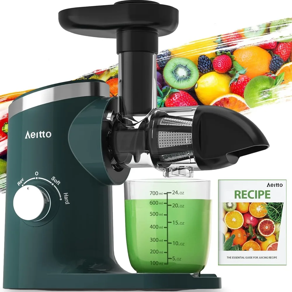 

Juier, Cold Pressed Juicer Machine, Masticating Jucer Machines, with Triple Modes,Reverse Function & Quiet Motor, Easy