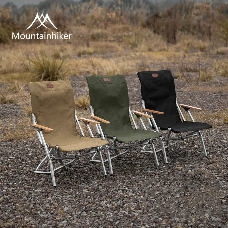 Outdoor Camping Folding Chair Mountainhiker Field Camp 600D Oxford Cloth Chair Portable Reinforced Bracket Backrest Seadog Chair