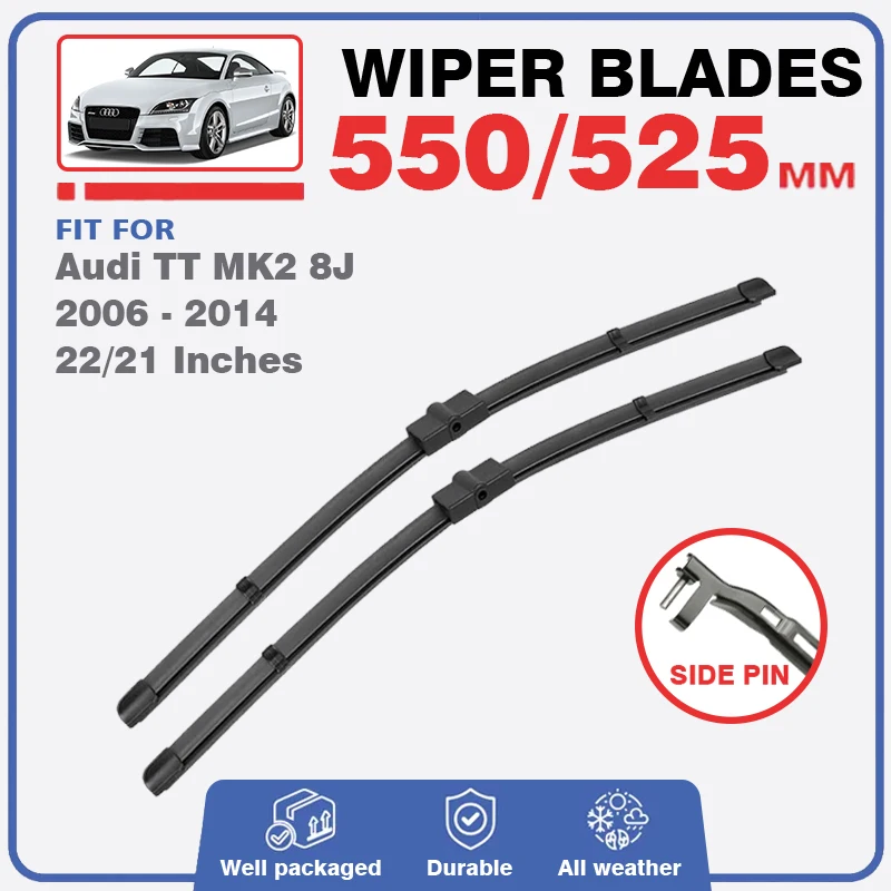 For Audi TT MK2 8J 2006 - 2014 Front HD Quiet Durable Wiper Blades 21