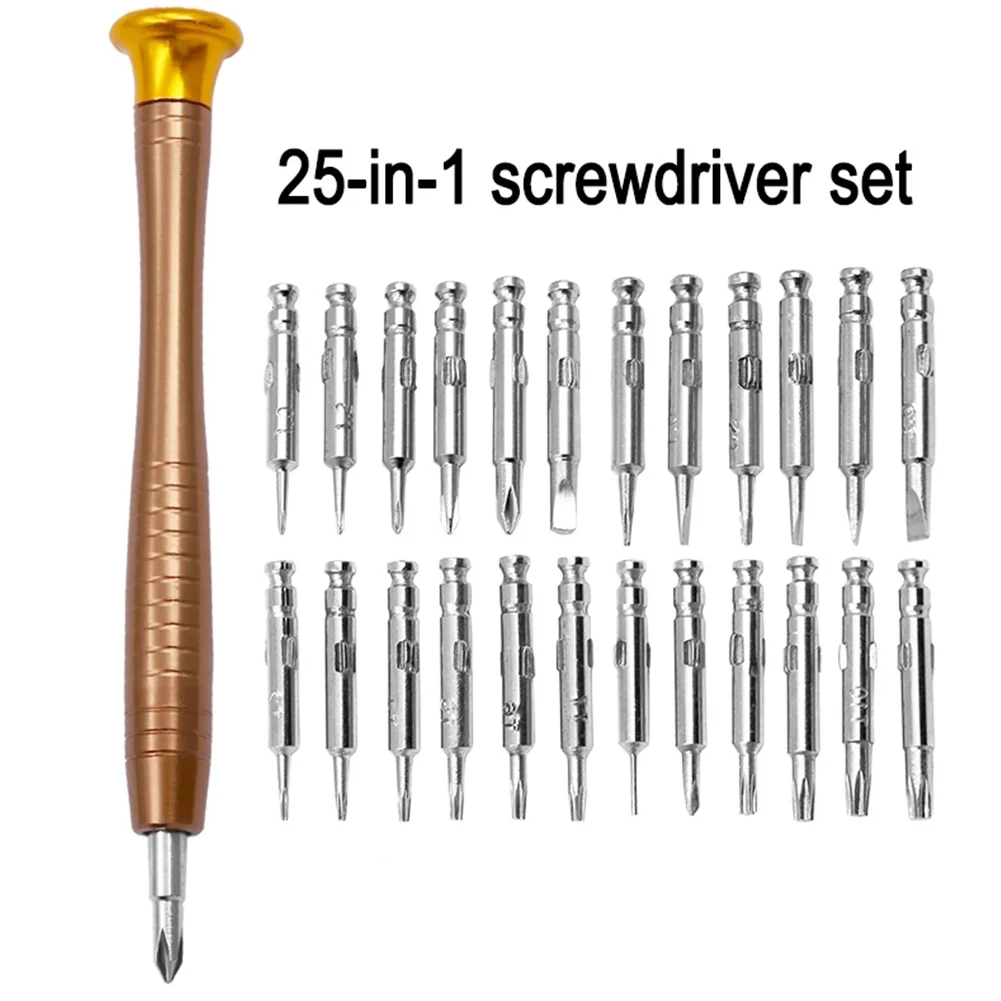 25 In 1 Magnetic Screwdriver Set Precision Torx Screwdriver Bits Mobile Phone Hand Repairing Tool  T2 T3 T4 T5 T7 T8 T10 T15