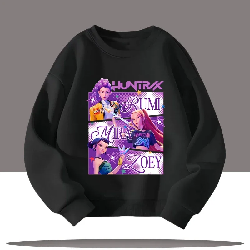 Sudadera Kpop Demon Hunter para hombre y mujer, sudaderas cálidas, ropa suave de otoño e invierno, ropa informal de algodón con dibujos animados, Tops