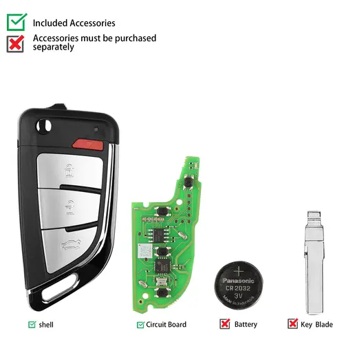 Imagen 2 del producto 5 unids/lote XHORSE XKKF20EN llave remota estilo cuchillo para VVDI VVDI2 herramienta clave versión en inglés