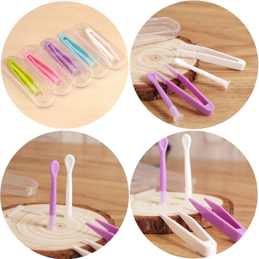 5set Protable Contact Lenses Tweezers Suction Stick Contact Lens Inserter Remover Mini Tweezers Clamps Tool Eyewear Accessories - view 6