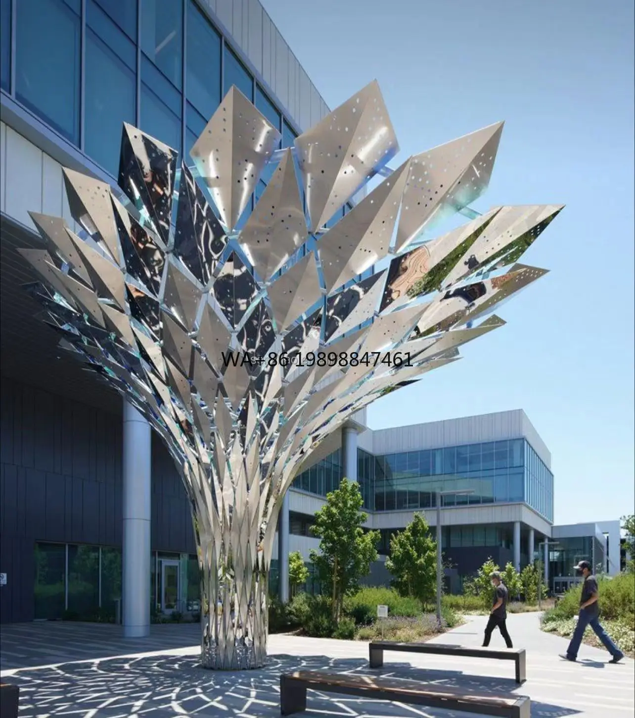 

Stainless Steel Tree With Led Landscape Light Support Customization Large Metal Sculpture