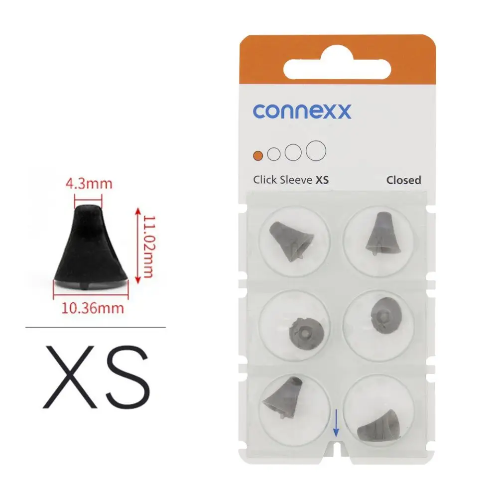 

Оригинальный силиконовый чехол Connexx — закрытые насадки для наушников XS для слуховых аппаратов Signia Rexton CIC ITC RIC