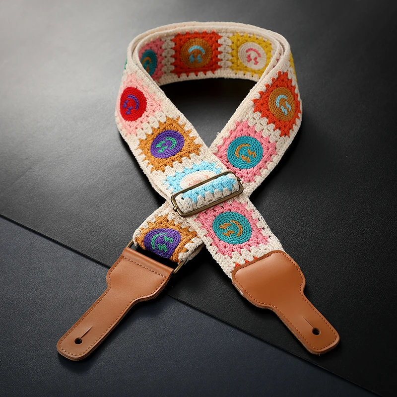 

6.5CM Wide Crocheted Universal Electric Guitar Strap Bass Strap for Men and Women