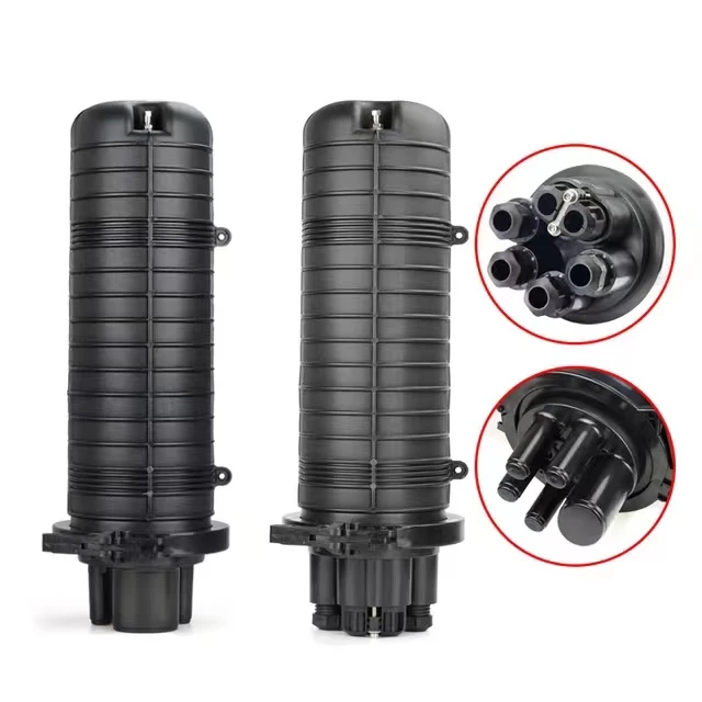 144 Core Optical Fiber Splice Box Vertical Type Telecom Waterproof FOSC 2 Inlet 4 Out Port 96 Joint Closure Factory Wholesale