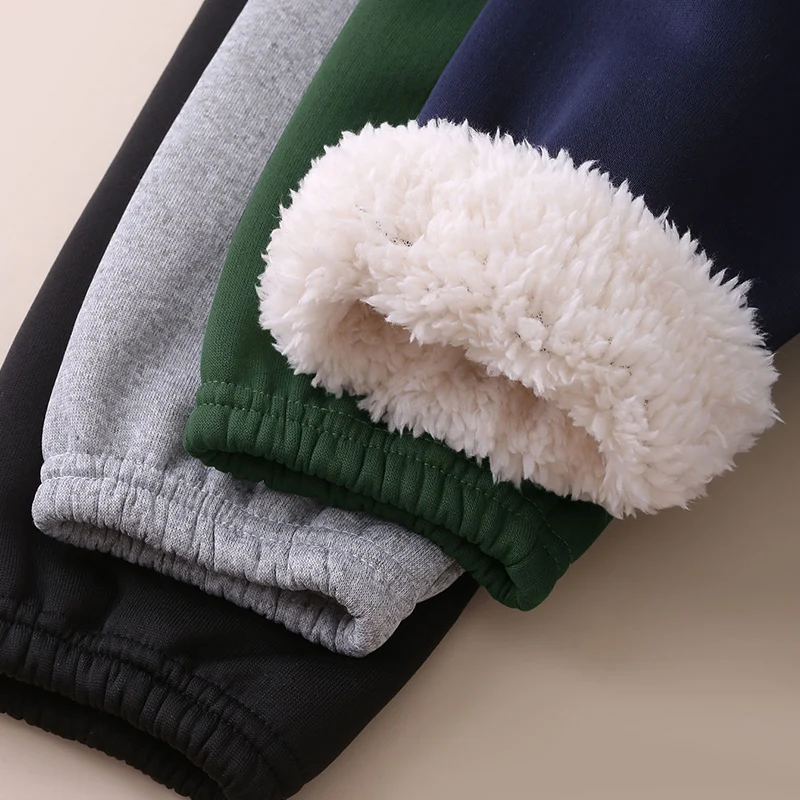 الخريف والشتاء الأطفال أفخم السراويل الرياضية الدافئة عارضة للبنين والبنات بلون الأزياء سميكة يندبروف هارون السراويل #6