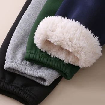 Kids Plush Winter Harem Pants 6 Autumn And Winter Children's Plush Warm Sports Casual Pants For Boys And Girls Solid Color Fashion Thick Windproof Harun Pants 6