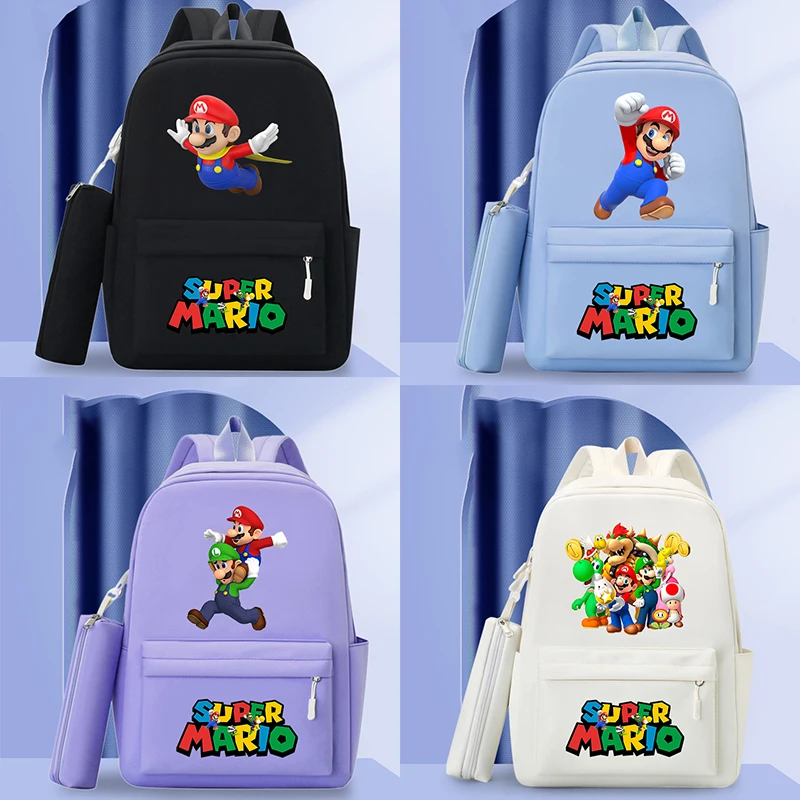 

Super Marios Bro Boy Girl School Bag Pencil Case Cartoon Children Knapsack Teenager Backpack Student BookBag Cartoon Rucksack
