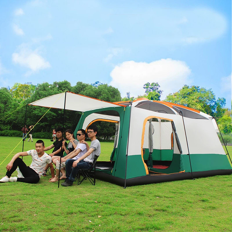 6 8 10 12 Person Family Camping Tent Outdoor 2 Layers 2 Living Room 1 Living Room Rainproof Hiking Beach Mountaineerring Car