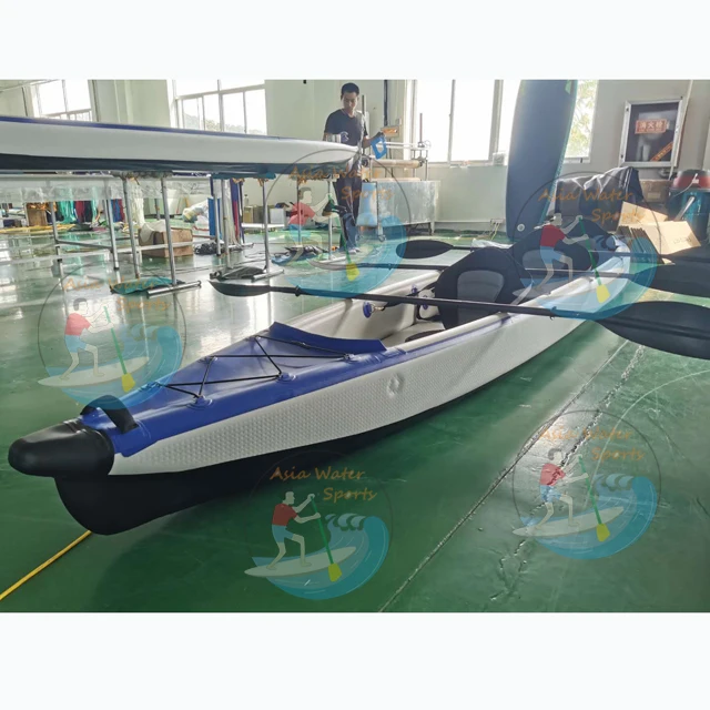 2024 Kayak Ocean Sea Inflatable Canoe Double 2 Person Fishing Paddle Boat Manufacturer PVC Double Layer Outdoor Water Equipment