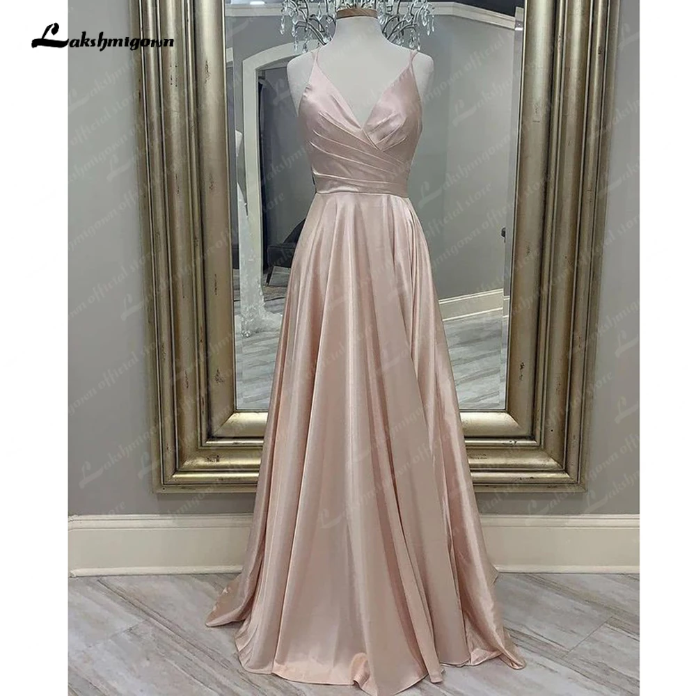 

Spaghetti Straps V Neck Prom Dresses Sexy Sleeveless elegant dress women for wedding party Luxury Formal Party Gowns Custom Made