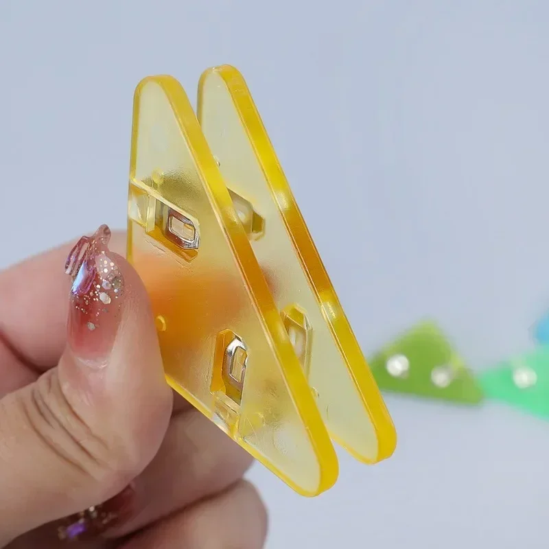 5-1Pcs Triangle Corner Clips Paper Clip Stationery Transparent Page Holder File Index Photo Clamp School Desk Organizer