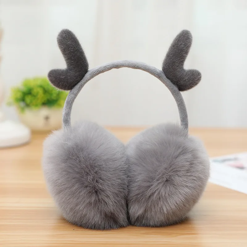 Christmas Antlers Earmuffs Soft Plush Ear Warmers Cute Elk Earmuff Autumn Winter Warm Ear Muffs For Women Girls High Quality