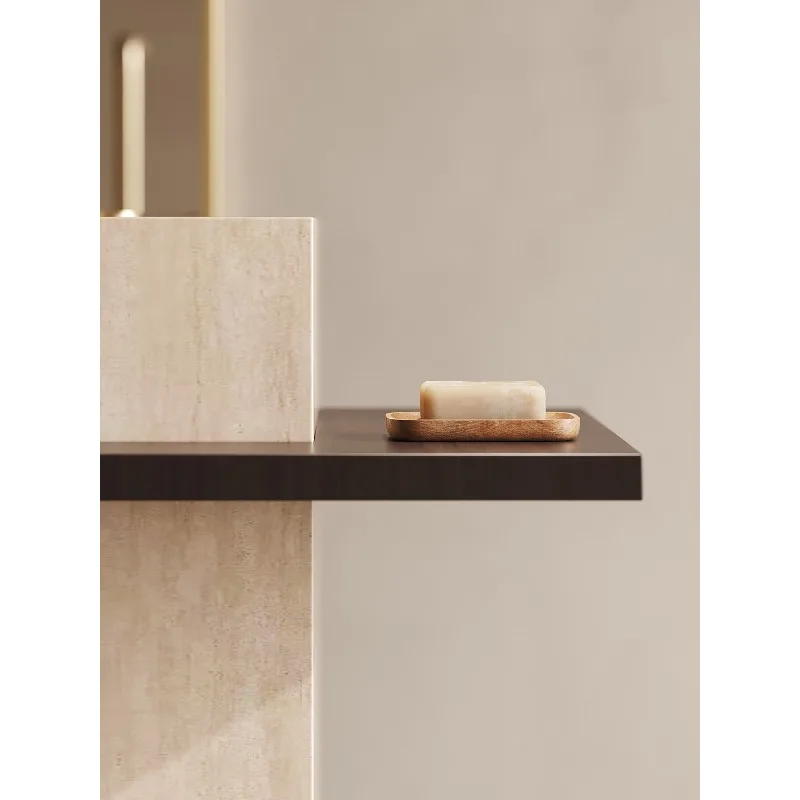 Customized Hotel Villa Solid Surface Pedestal Sink Outdoor Patio Freestanding Bathroom Vanity Washing Basin