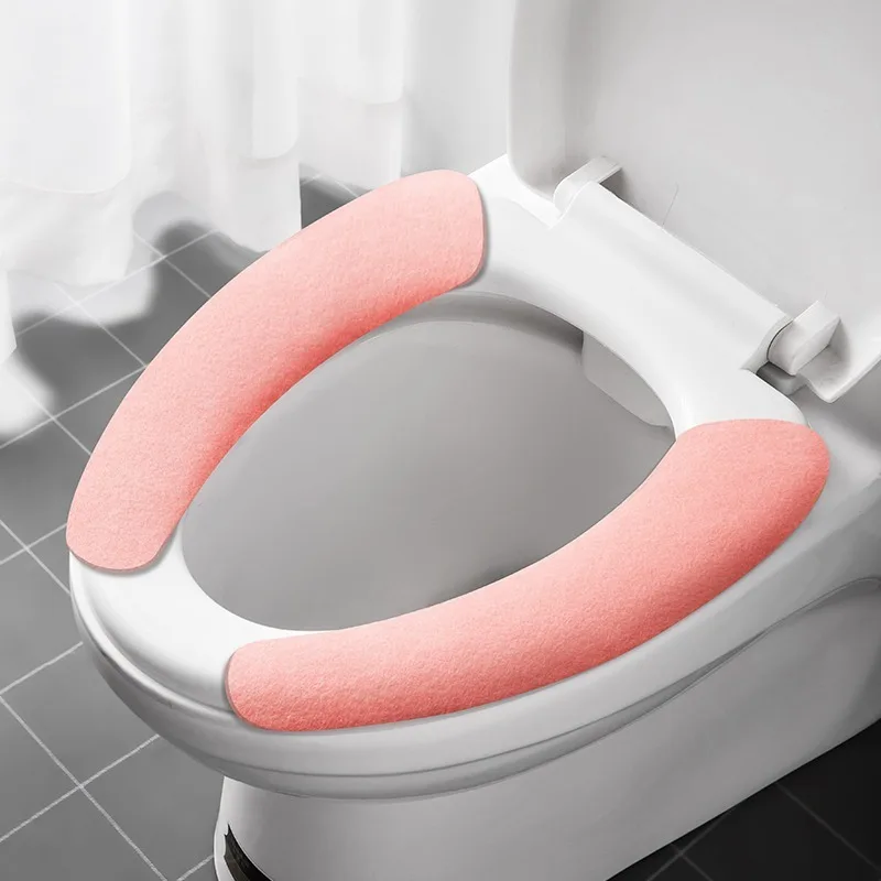 Stiker Toilet duduk rumah tangga, stiker Toilet warna polos tahan air dapat dicuci dan digunakan kembali