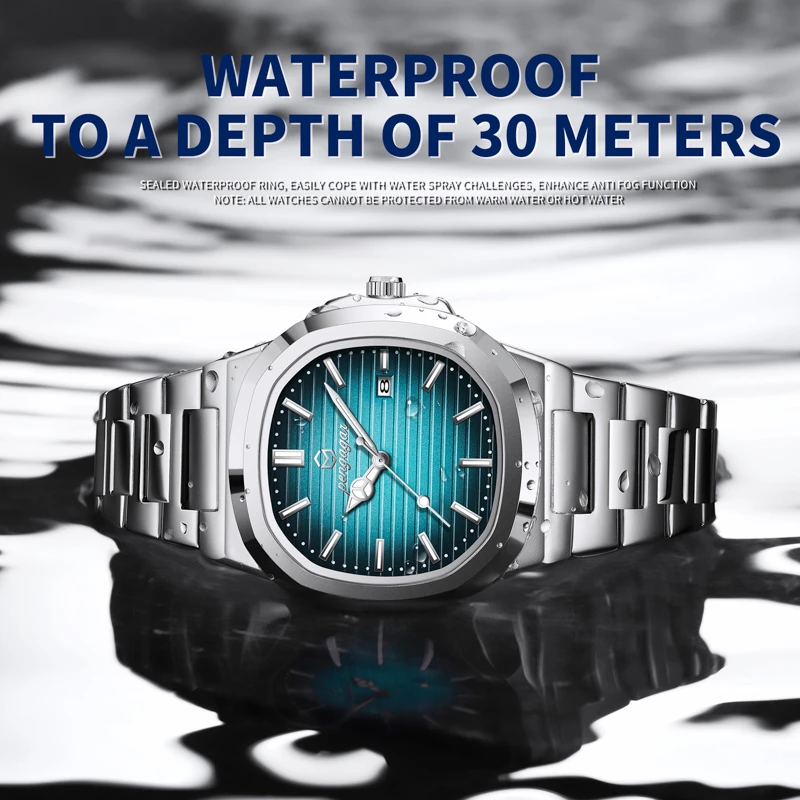 2025 جديد فاخر ساعة عسكرية للرجال مربع مقاوم للماء مضيئة تاريخ الأسبوع الرجال ساعة الفولاذ المقاوم للصدأ كوارتز ساعات رجالية Reloj + صندوق