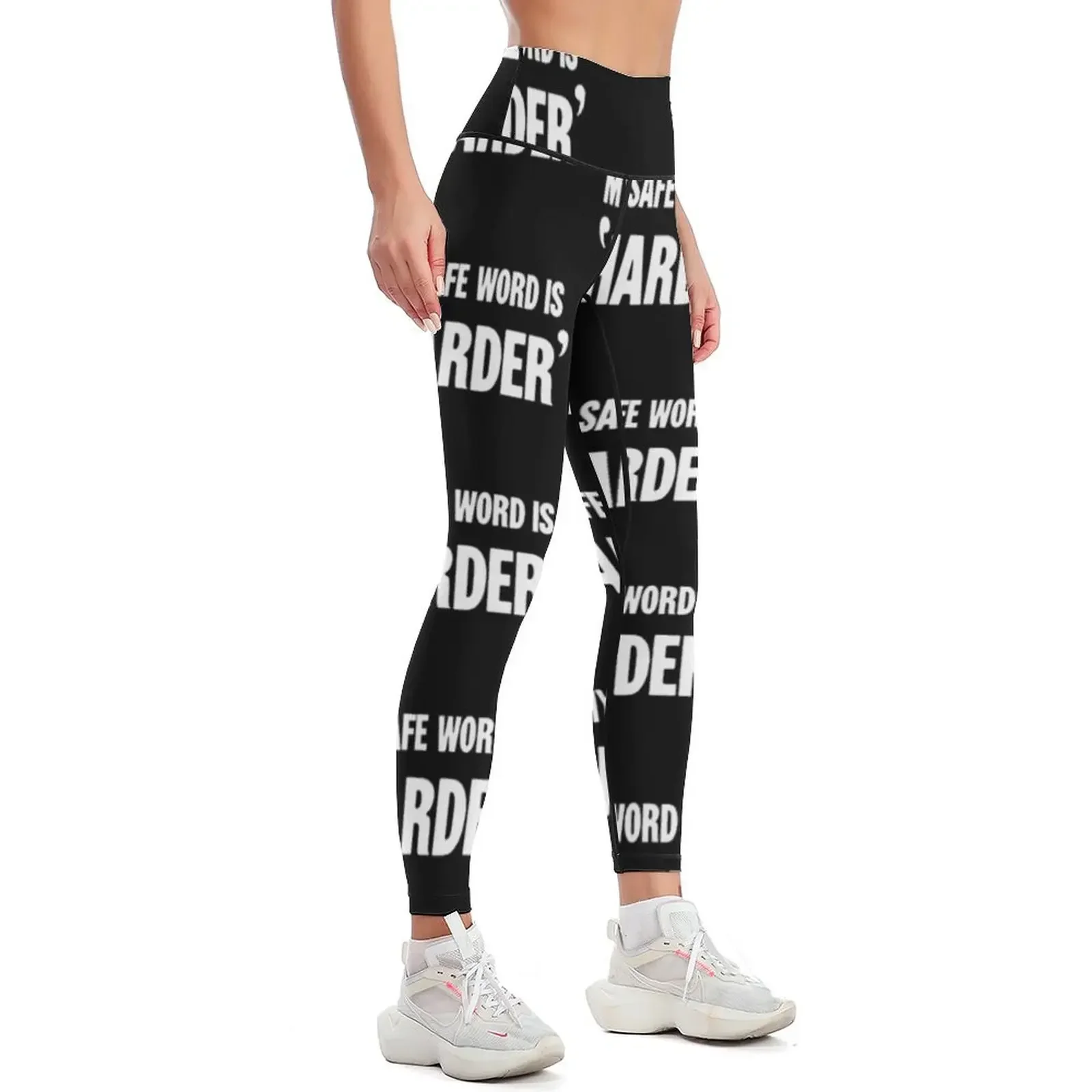 My Safe Word Is 'Harder' Leggings ملابس الصالة الرياضية ملابس اللياقة البدنية ملابس اللياقة البدنية الصالة الرياضية للياقة البدنية النسائية