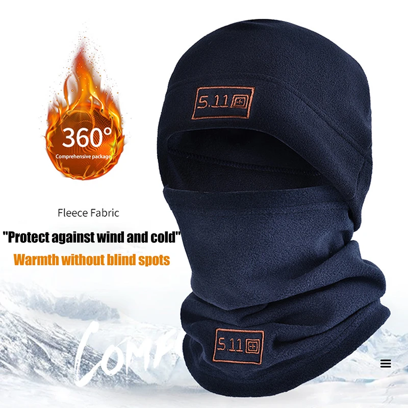 Polar Fleece Ski Balaclava Face Mask Neck Warmer Beanies Hat With Touch Screen Gloves Thermal Head Cover Winter Hat Sports Scarf