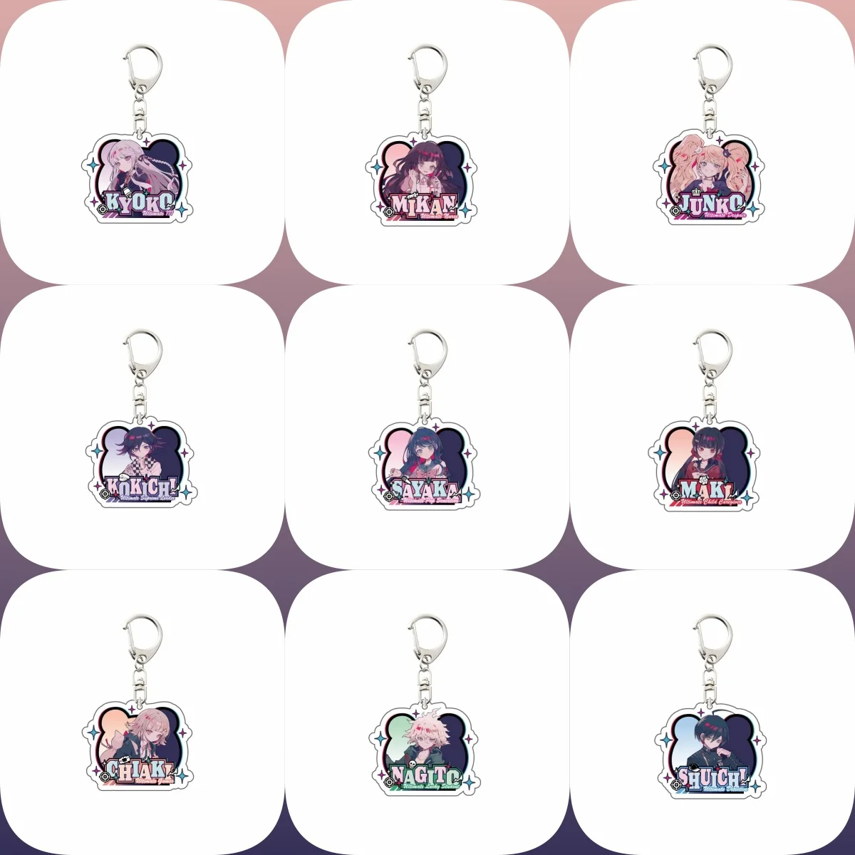 

6CM game Danganronpa Acrylic cute Keychain Model Cosplay Characters Ornament Accessories Christmas Collection Gifts