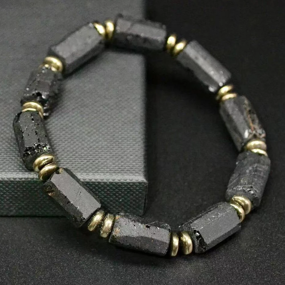 MG2124 Natural Raw Black Tourmaline EMF Energy Bracelet High Quality Mens Energy Protection Jewelry