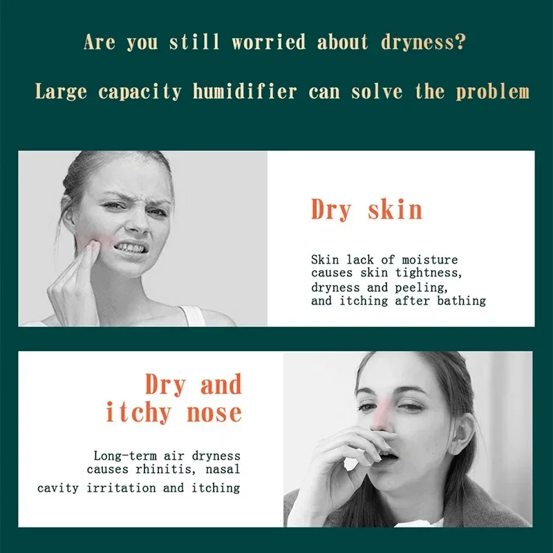 USB 공기 가습기 더블 스프레이 포트 에센셜 오일 아로마 테라피 디퓨저, 홈 오피스용 쿨 미스트