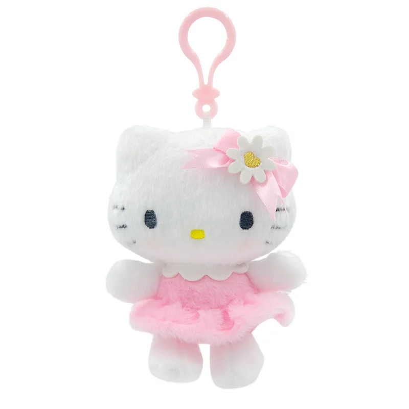 Kawaii Sanrio Kuromi Cinnamoroll ของเล่นตุ๊กตาการ์ตูน Kawaii Hello Kitty พวงกุญแจกระเป๋าเป้สะพายหลังจี้ตกแต่งสาวคริสต์มาสของขวัญ