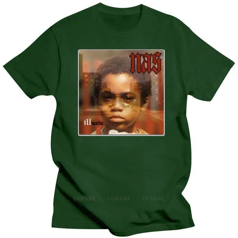 Mens Clothing Nas Illmatic T Shirt Hip Hop Vintage Rap Ill Merch Tee Def Jam Nasir Jones White Fashion T-Shirt Men Cotton Brand