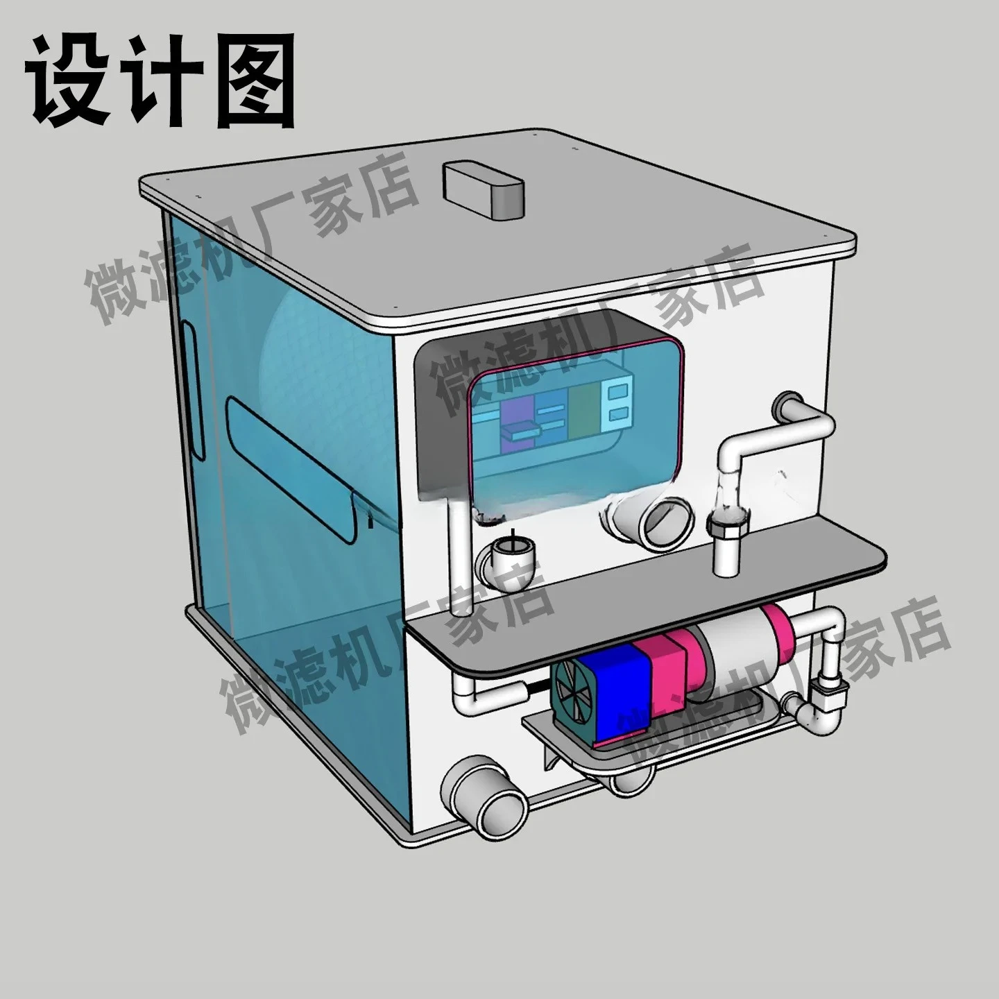 yy-2  fish pond rotary drum microfiltration machine purification water circulation filter aquaculture wastewater treatment