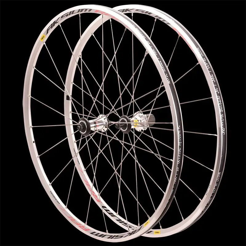 700C Silver  Aksium - Road Bike Wheelset bicycle Wheel rim brake rims use for 8/9/10/11s aluminum alloy