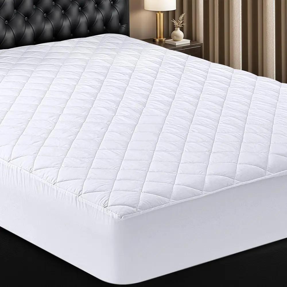 

Quilted Mattress Pad, California King Size, Elastic Mattress Topper Protector and Cover with Deep Pocket Stretches up to 16 Inch